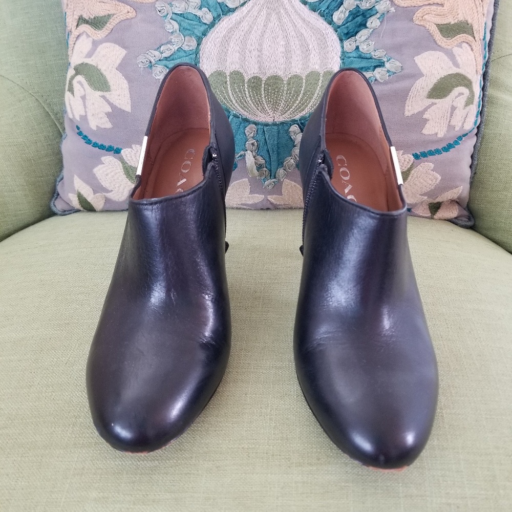 Coach Seneca Glazed Leather Booties